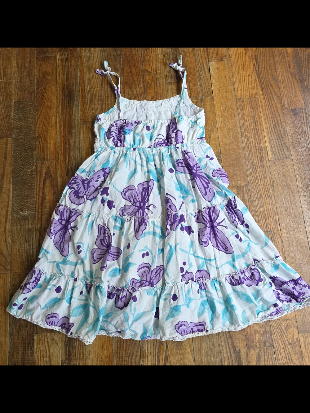 The Children's Place White Dress with Purple Butterfly Print - Picture 2 of 4